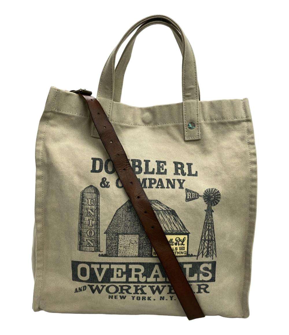 RRL トートバッグ ショルダーバッグ 2WAY 斜め掛け 絹 牛革 ロゴキャンバスカーペンター メンズ ダブルアールエル