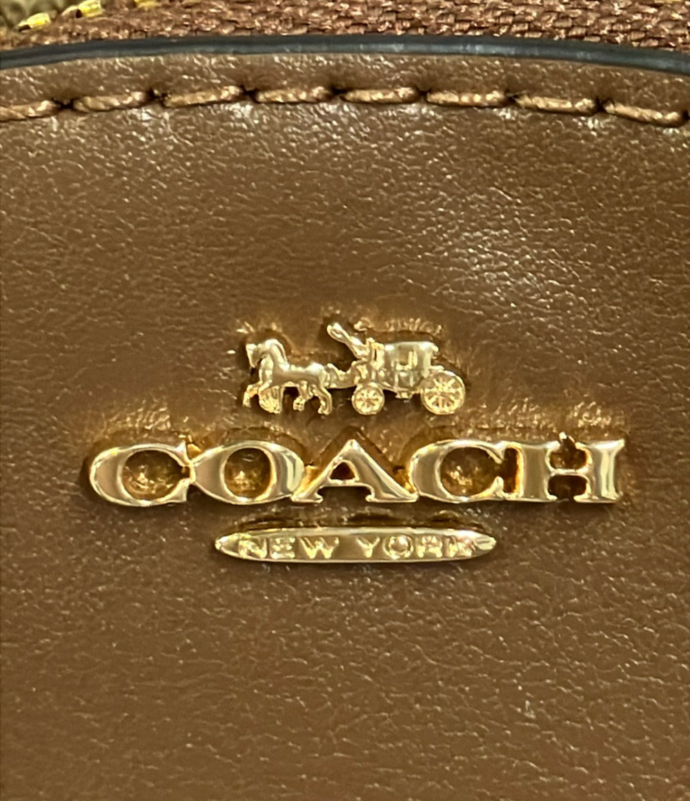 美品 COACH バッグチャーム リュック型 小物入れ CX066 シグネチャー レディース コーチ