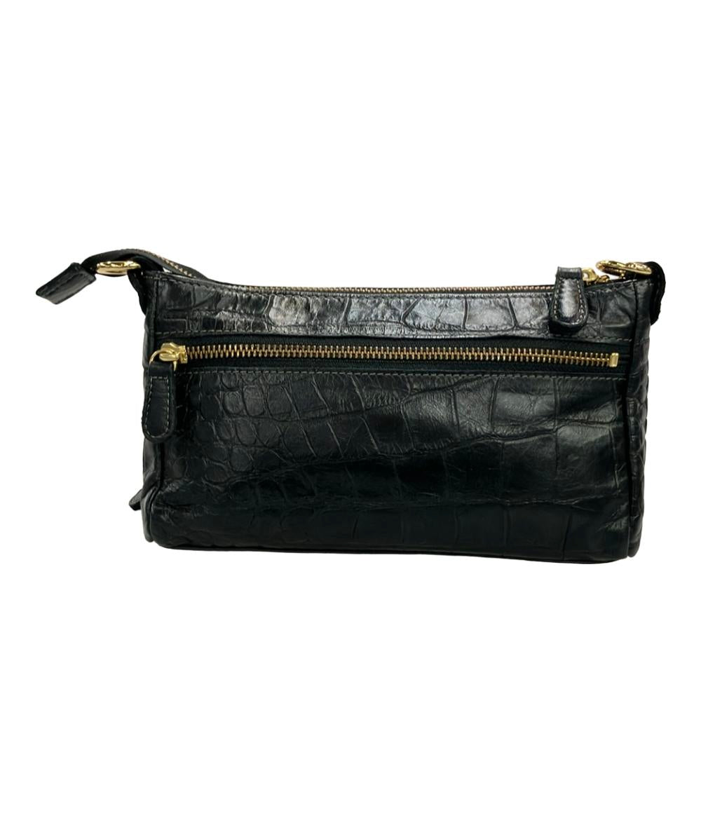 BARDOT ROSE ショルダーバッグ ウォレットポシェット 2WAY 斜め掛け 本革 牛革 レザー クロコ型押し レディース バルドロゼ