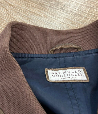 Brunello Cucinelli レザージャケット ブルゾン ダブルジップ DT9225319 メンズ SIZE XS ブルネロクチネリ