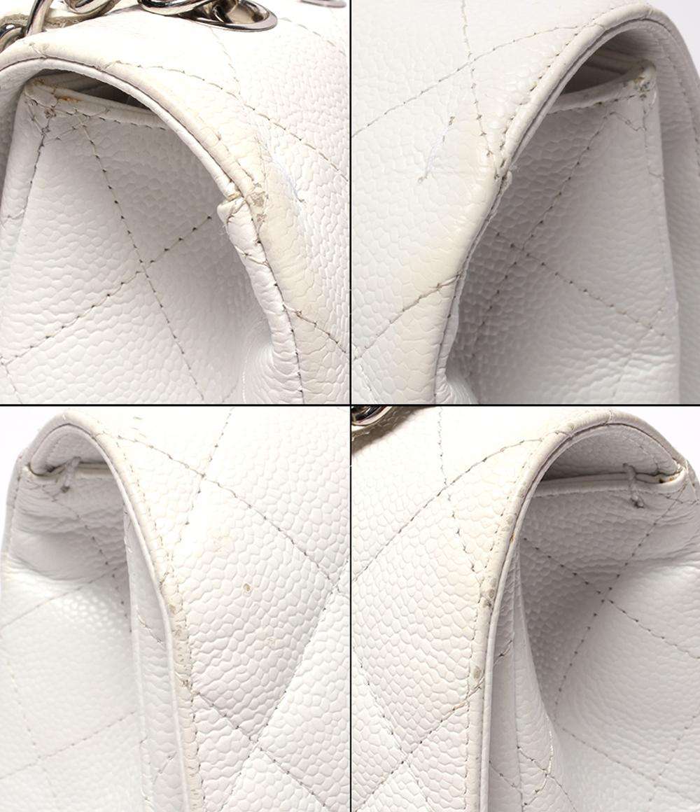 シャネル チェーンショルダーバッグ シルバー金具 ダブルチェーン キャビアスキン デカマトラッセ 30 レディース CHANEL