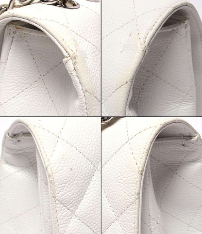 シャネル チェーンショルダーバッグ シルバー金具 ダブルチェーン キャビアスキン デカマトラッセ 30 レディース CHANEL