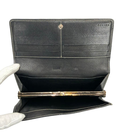 訳あり CELINE 二つ折り長財布 マカダム柄 キャンバスレザー レディース セリーヌ