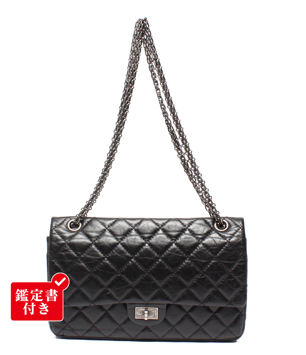 CHANEL チェーンショルダーバッグ シルバー金具 ダブルチェーン ダブルフラップ マトラッセ 2.55 リイシュー レディース シャネル