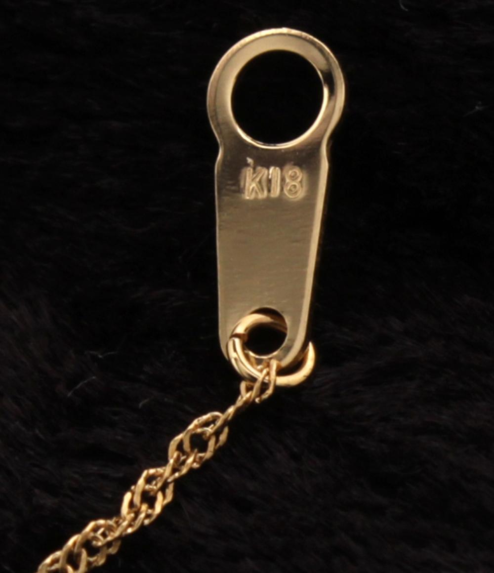 ネックレス K18 パール 6.7mm ダイヤ 0.01ct レディース