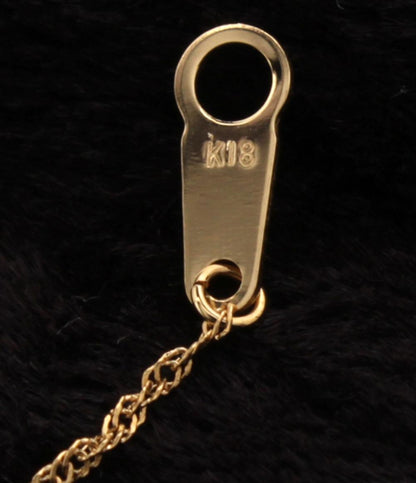 ネックレス K18 パール 6.7mm ダイヤ 0.01ct レディース