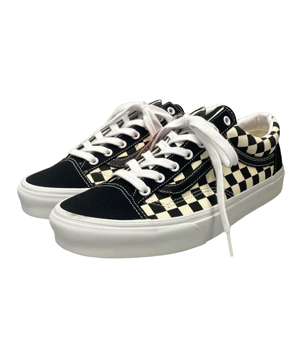 美品 VANS ローカットスニーカー スタイル 36 ブラック チェッカーボード メンズ SIZE 28.0 バンズ