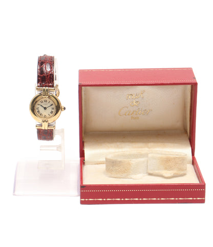 Cartier 腕時計 925 マストコリゼ ヴェルメイユ クオーツ ホワイト W590002 レディース カルティエ