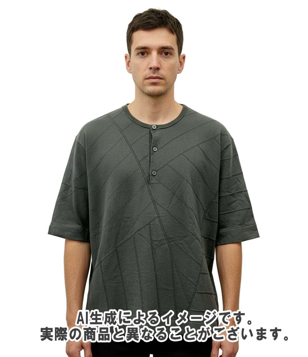 美品 HERMES 半袖 ヘンリーネック シャツ メンズ SIZE L エルメス