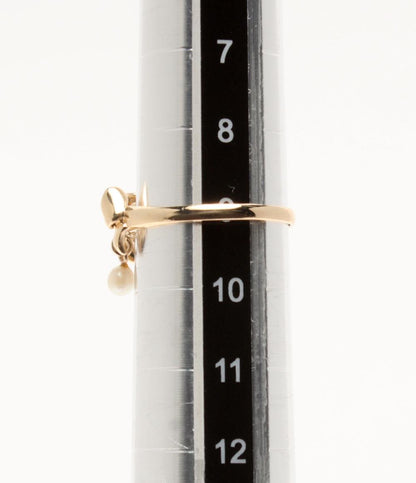 リング 指輪 K10 ベビーパール リボンモチーフ レディース SIZE 9号