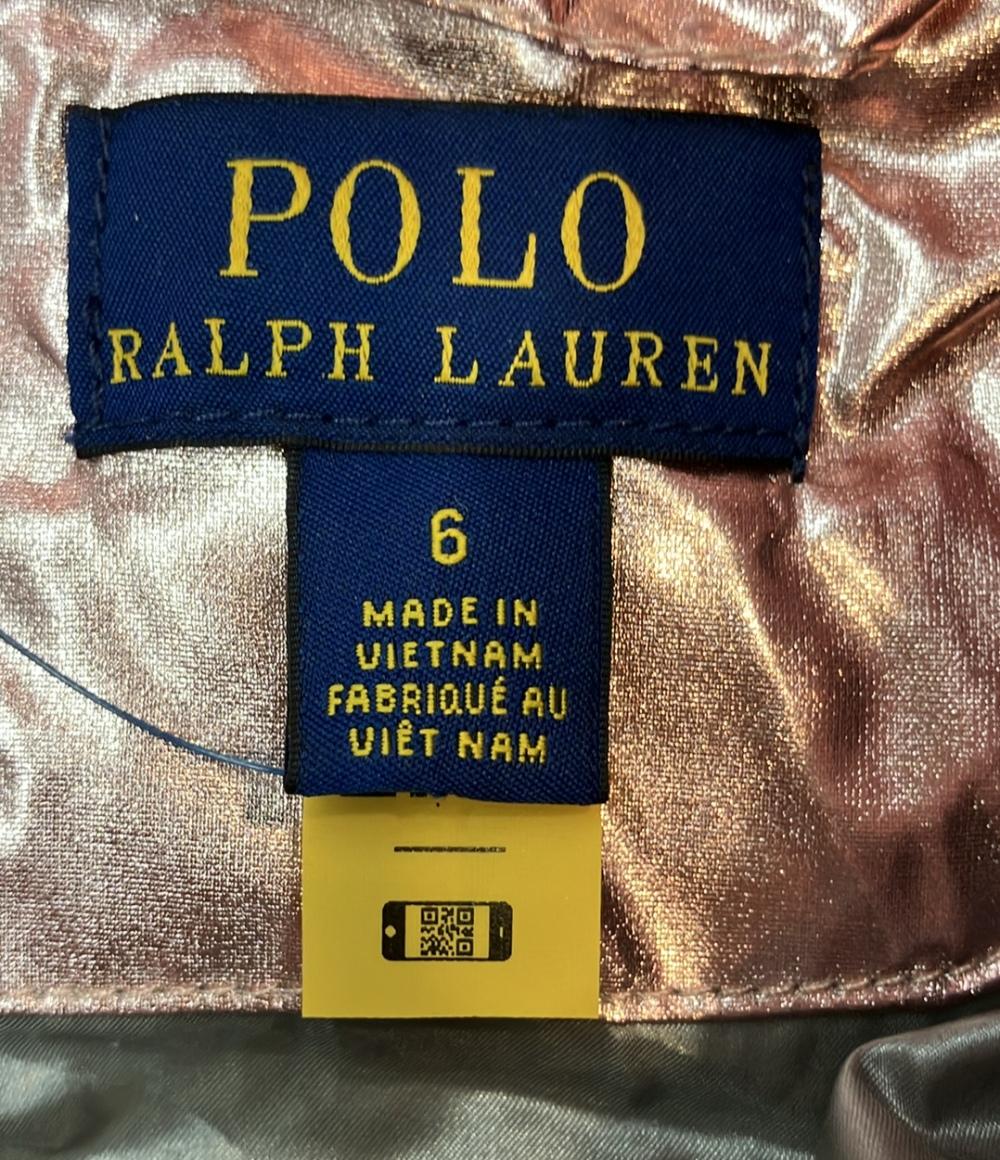 美品 POLO RALPH LAUREN ダウンコート タグ フード付き メタリック ウォーターレジスタント ダウン コート 312915797001 キッズ SIZE 6 (120cm)