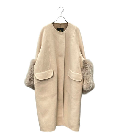 Drawer ウールケヌキファーカフスノーカラーコート レディース SIZE 38 (S) ドゥロワー