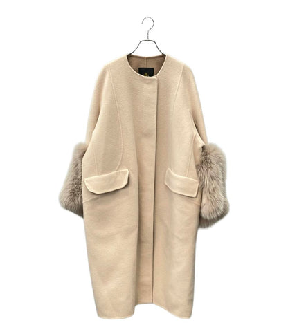 Drawer ウールケヌキファーカフスノーカラーコート レディース SIZE 38 (S) ドゥロワー