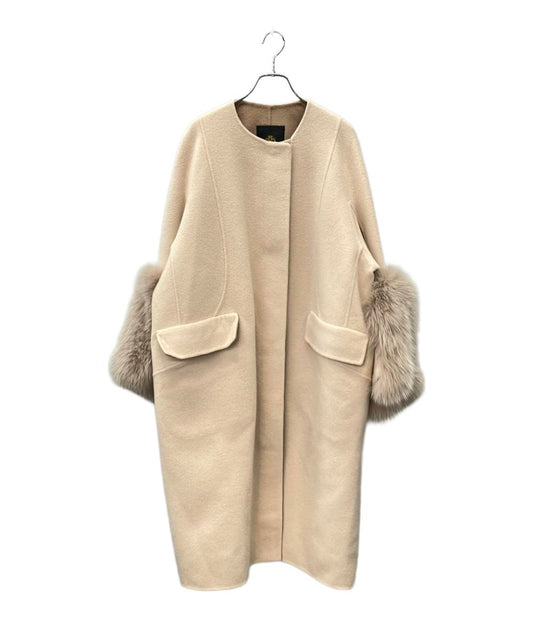 Drawer ウールケヌキファーカフスノーカラーコート レディース SIZE 38 (S) ドゥロワー