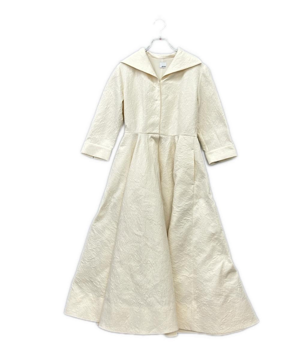 美品 JENNE 長袖 ジャガードフィット＆フレアワンピース レディース SIZE L ジェンヌ