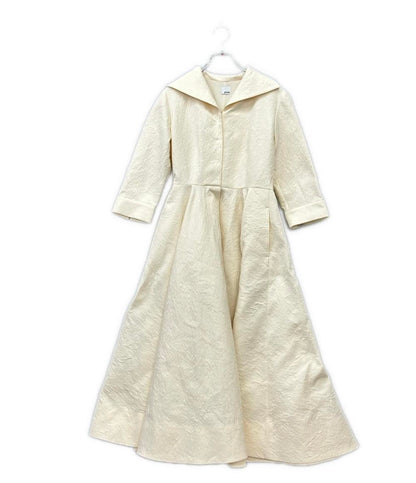 美品 JENNE 長袖 ジャガードフィット＆フレアワンピース レディース SIZE L ジェンヌ
