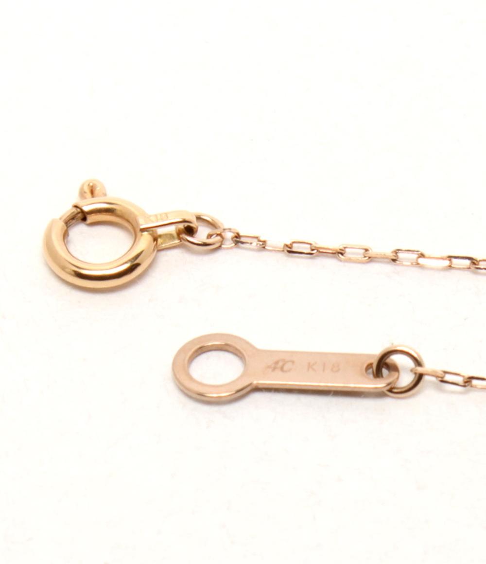 美品 4℃ ネックレス K18 ピンクトルマリン ダイヤ ハートモチーフ レディース ヨンドシー