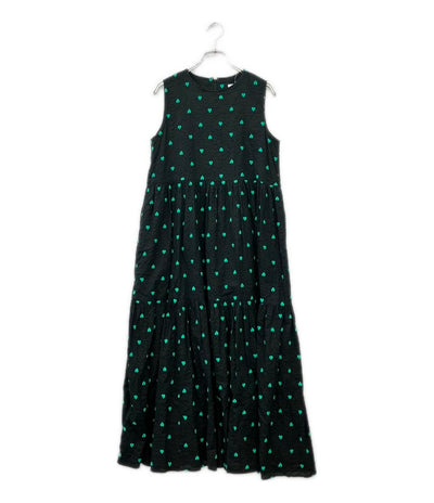 オブリ ノースリーブワンピース ハート刺繍 ティアードワンピース レディース SIZE 0 (XS) OBLI