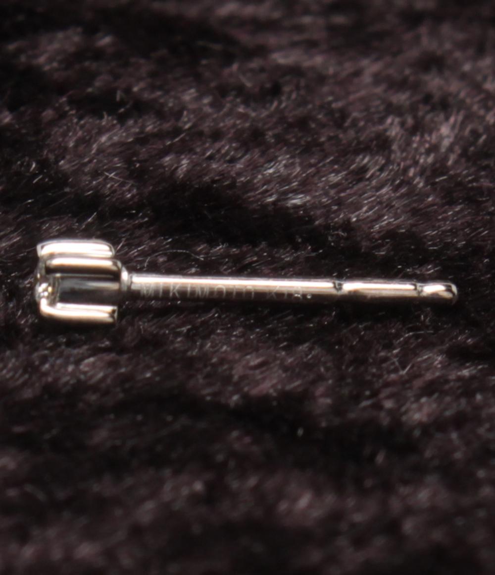 美品 ミキモト ピアス K18 パール 5.4mm ダイヤ レディース MIKIMOTO