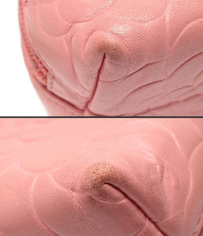 CHANEL ポーチ カメリア ラムスキン シルバー金具 レディース シャネル