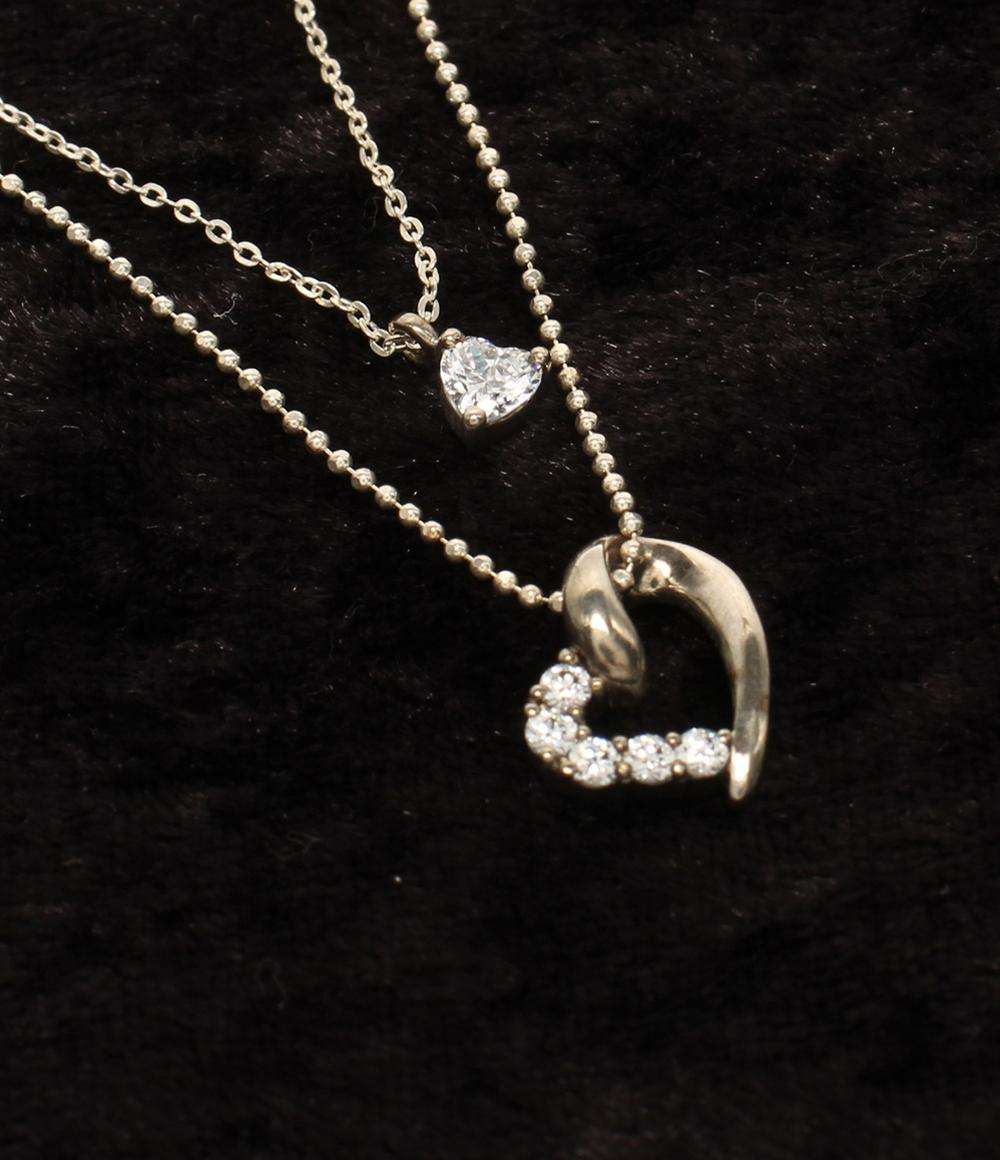 ヨンドシー 2連ネックレス SV ハートモチーフ レディース 4℃