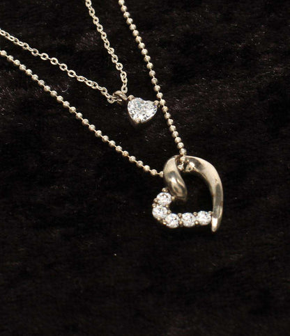 ヨンドシー 2連ネックレス SV ハートモチーフ レディース 4℃