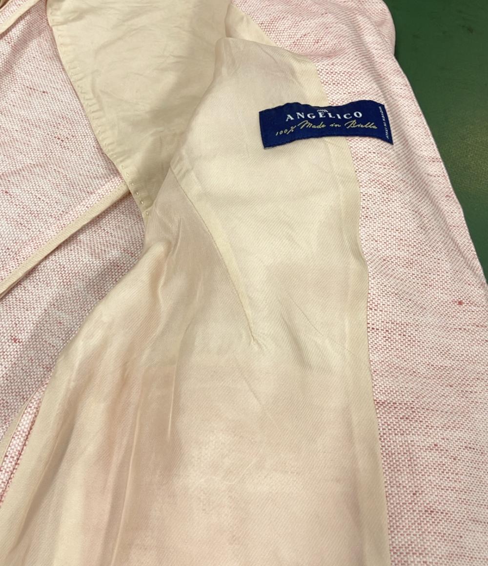 美品 シップス リネン混ノーカラーショートジャケット バックスリットスカート セットアップスーツ レディース SIZE 上36下38 SHIPS