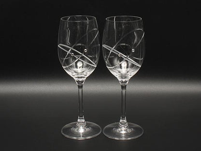 美品 WEDGWOOD ワイングラス 2点セット ペア プロミシス ウィズディスリング ウエッジウッド