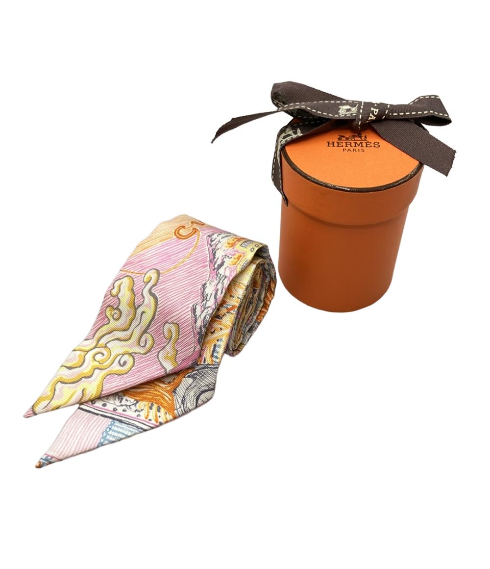 美品 HERMES スカーフ シルク100% ツイリー CITY OF LIGHT レディース エルメス