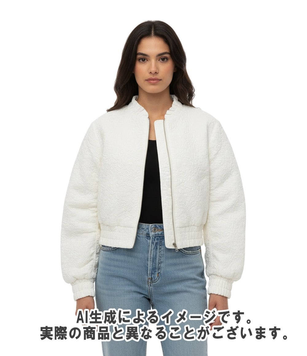 美品 CECILIE BAHNSEN ブルゾン 花柄 クロップド  ジップアップ ジャガード織 ボンバー 長袖 DENICE JACKET レディース SIZE UK12 (L)
