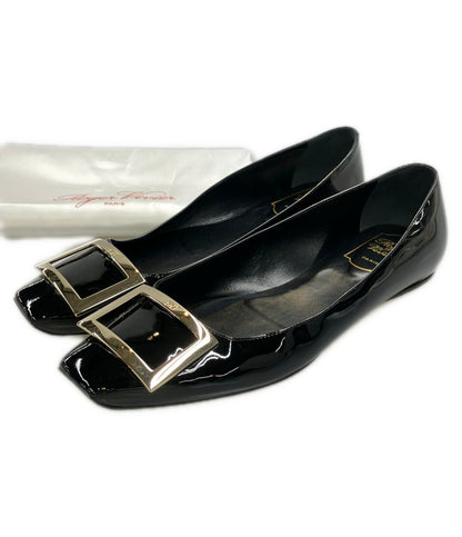 Roger Vivier スクウェアトゥエナメルフラットシューズ レディース SIZE 38 1/2 ロジェヴィヴィエ