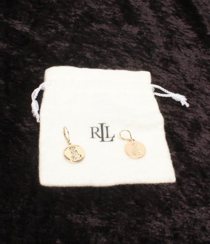 美品 ラルフローレン ピアス ゴールドプレーテッド ロゴ ドロップ レディース RALPH LAUREN