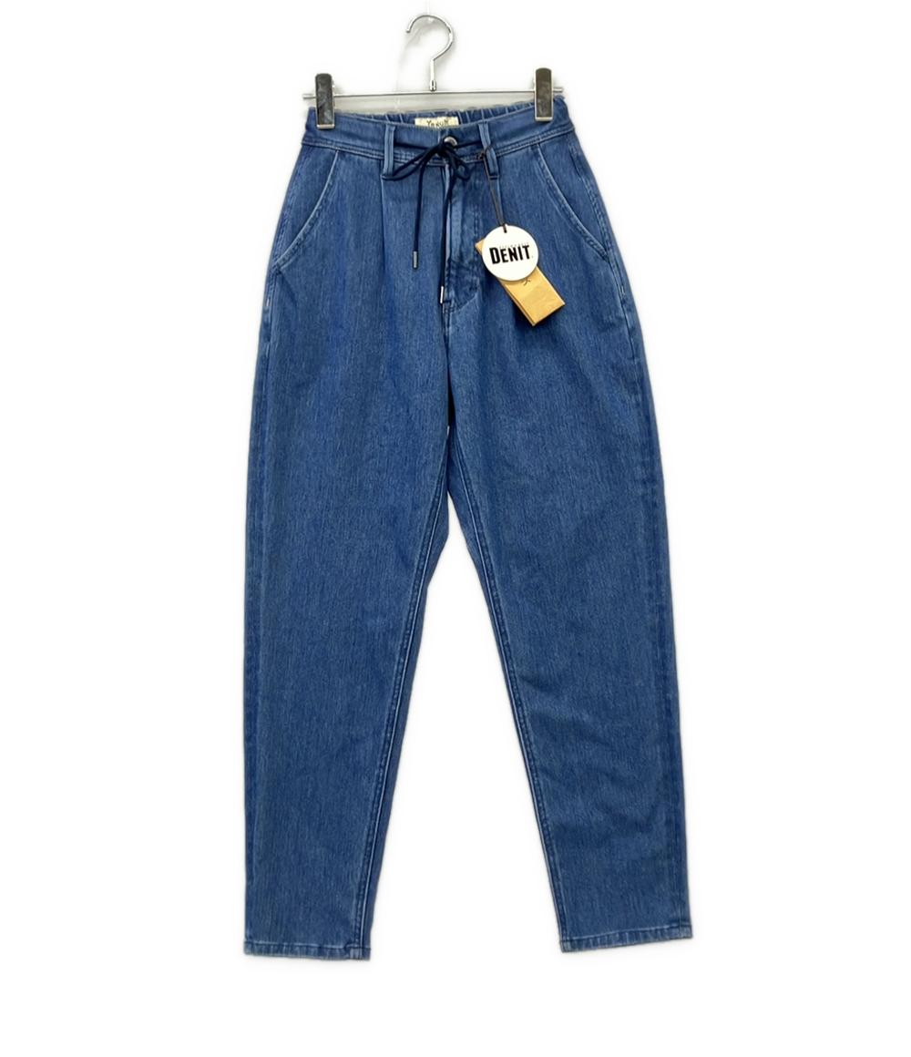 美品 ヤヌーク テーパードパンツ タックテーパード DENIT 57131101 レディース SIZE XS YANUK