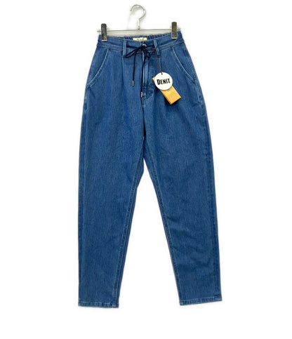 美品 ヤヌーク テーパードパンツ タックテーパード DENIT 57131101 レディース SIZE XS YANUK