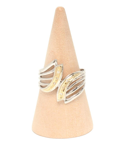 美品 リング 指輪 K18 Pt900 ダイヤ レディース SIZE 13号