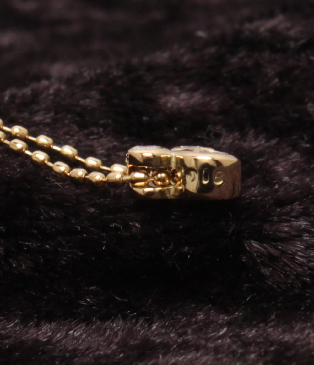 美品 Disney ネックレス K18 ダイヤ 0.08ct ミッキーマウスモチーフ レディース ディズニー