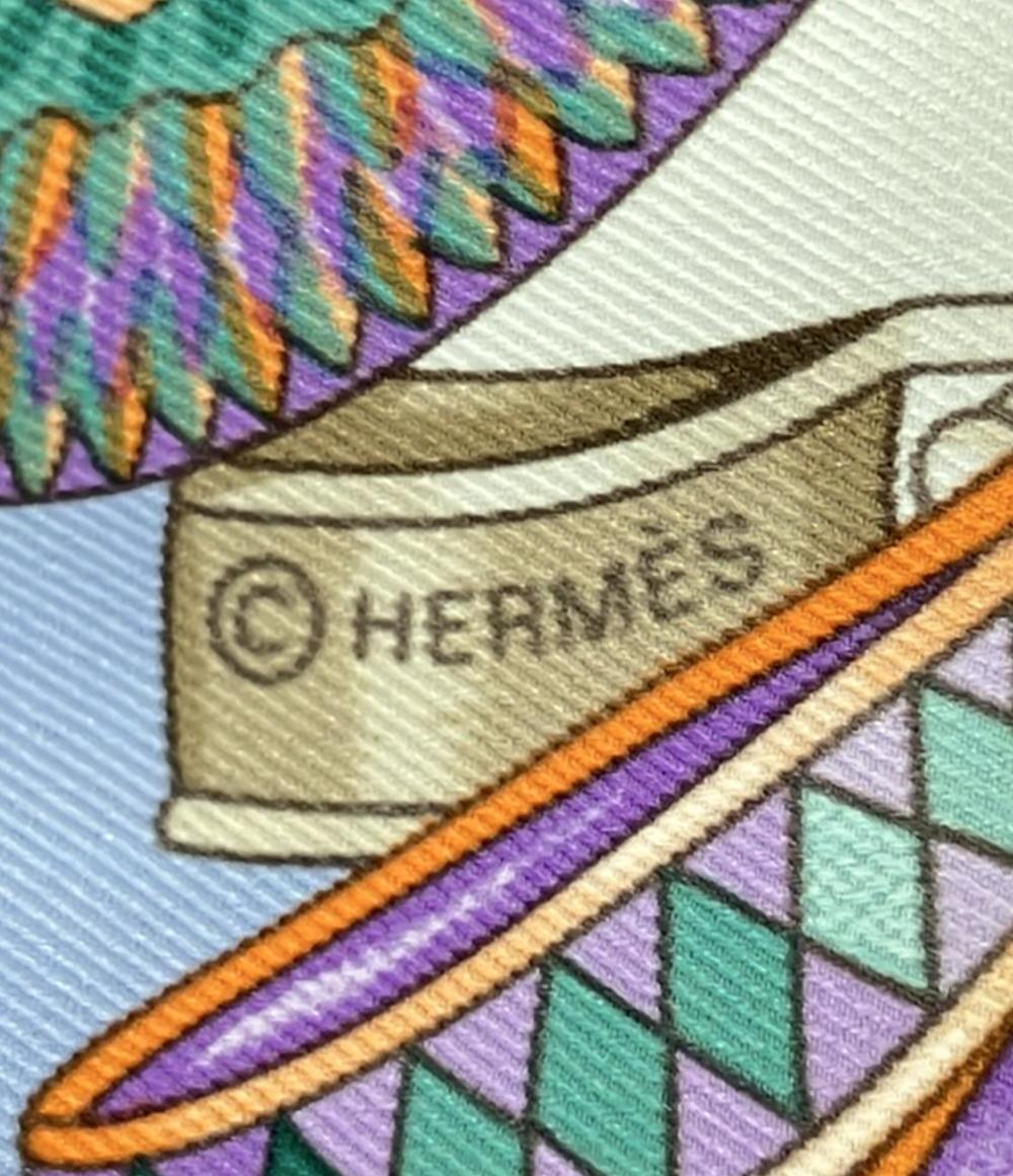 HERMES スカーフ カレ70 シルク 100% LES RUBANS DU CHEVAL レディース エルメス