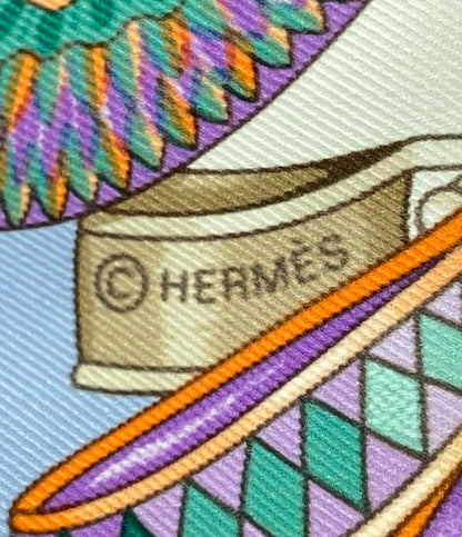 HERMES スカーフ カレ70 シルク 100% LES RUBANS DU CHEVAL レディース エルメス