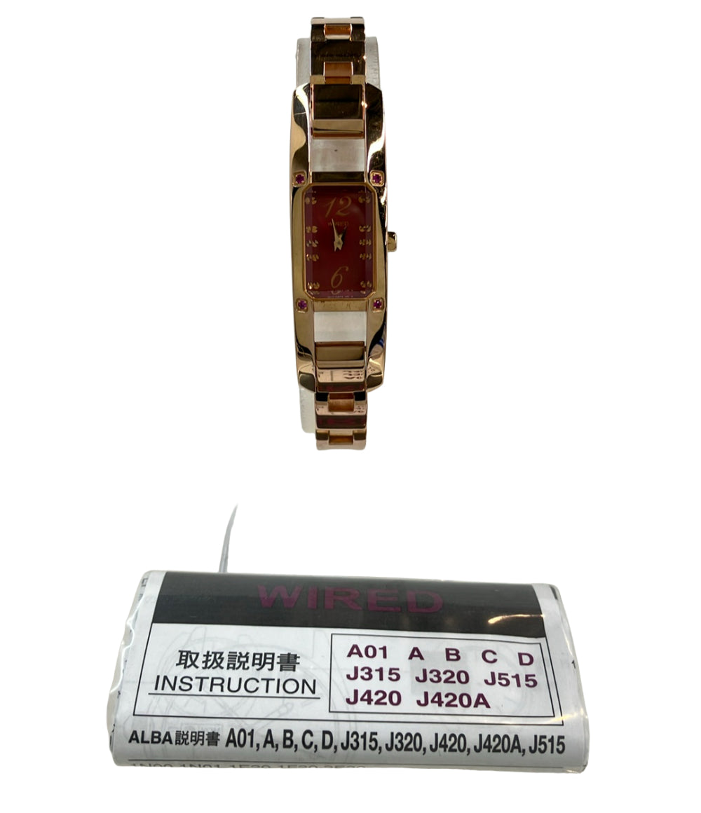SEIKO 腕時計 ワイアード WIRED クオーツ レッド 1N00-0NP0 レディース セイコー