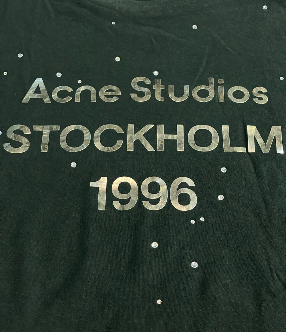 訳あり Acne Studios 長袖 ラインストーン ロゴTシャツ FN-UX-TSH1000231  CL0416 メンズ レディース SIZE S アクネ ストゥディオズ