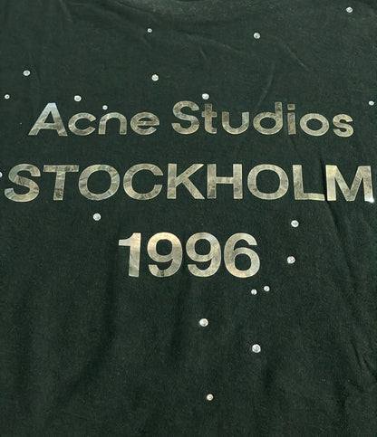 訳あり Acne Studios 長袖 ラインストーン ロゴTシャツ FN-UX-TSH1000231  CL0416 メンズ レディース SIZE S アクネ ストゥディオズ
