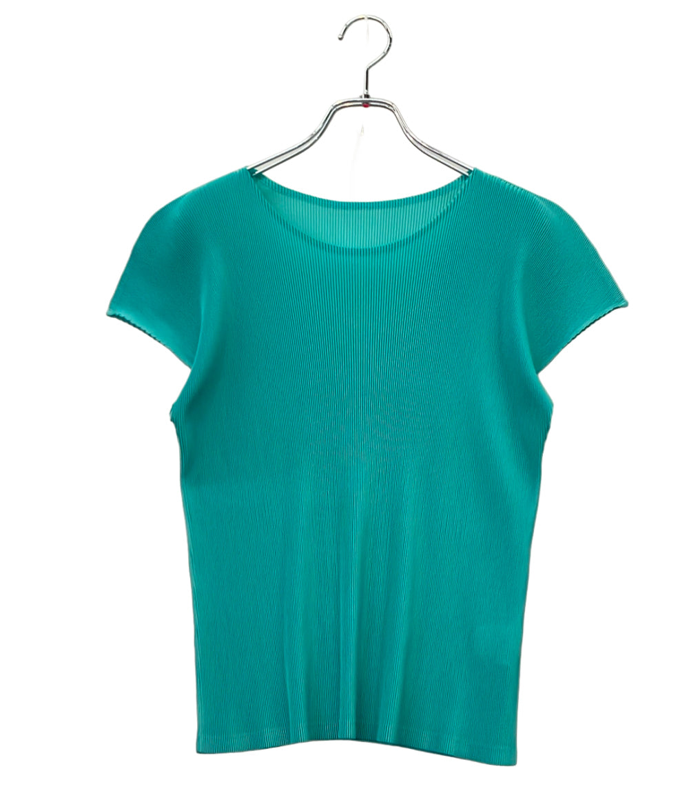 PLEATS PLEASE 半袖Tシャツ カットソー MIST APRIL ターコイズ グリーン モード PP51FK292 レディース SIZE 3 (L) プリーツプリーズ