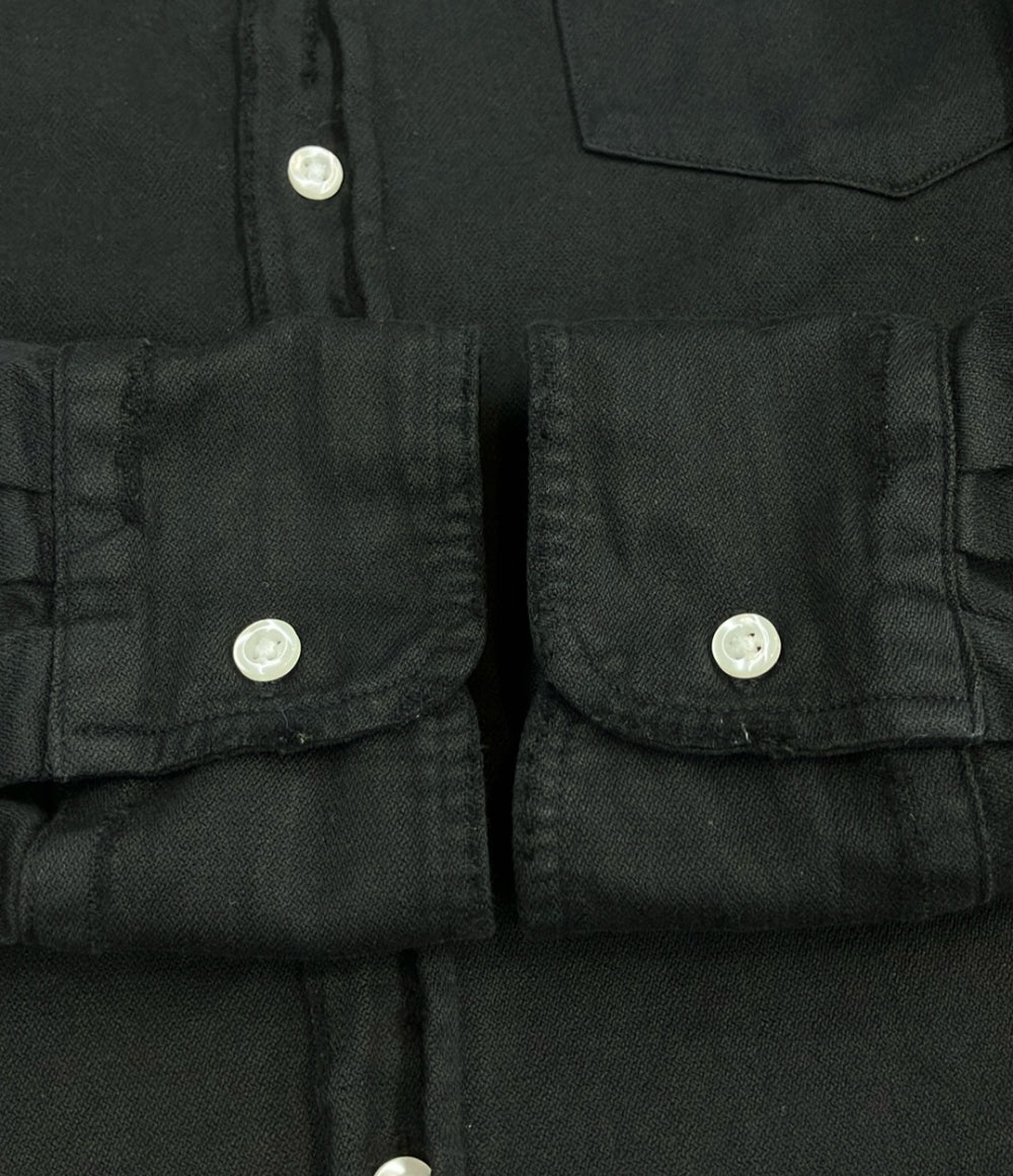 Frank&Eileen 長袖 ブラックデニムシャツ ダメージ加工 メンズ SIZE S フランクアンドアイリーン