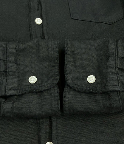 Frank&Eileen 長袖 ブラックデニムシャツ ダメージ加工 メンズ SIZE S フランクアンドアイリーン