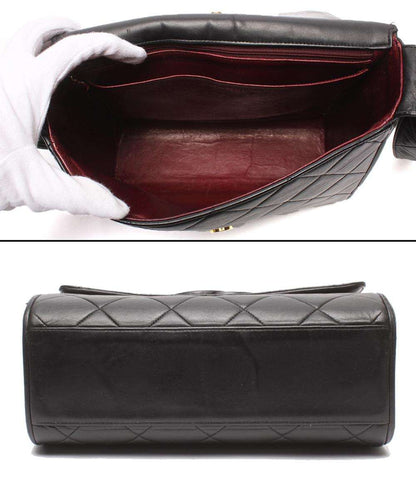 CHANEL ショルダーバッグ 斜め掛け 肩掛け 3番台 マトラッセ ラムスキン マトラッセ シングルフラップ ゴールド金具 レディース シャネル