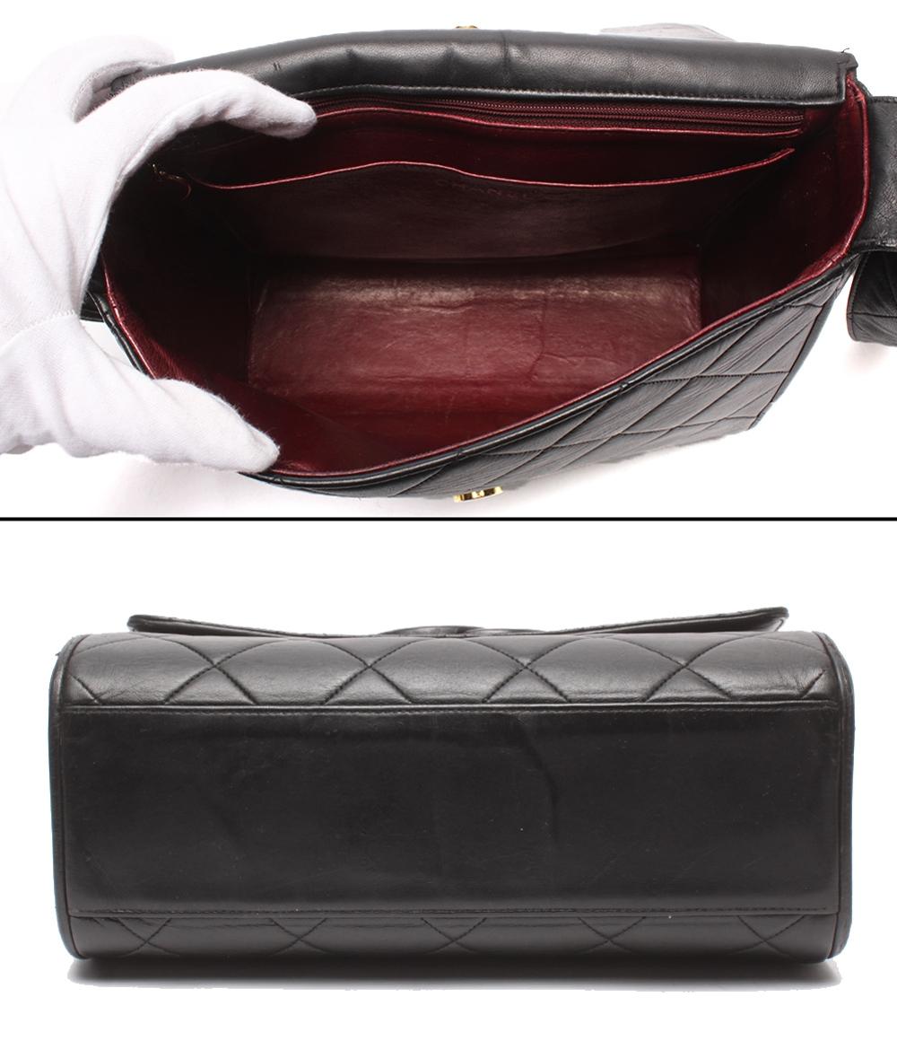 CHANEL ショルダーバッグ 斜め掛け 肩掛け 3番台 マトラッセ ラムスキン マトラッセ シングルフラップ ゴールド金具 レディース シャネル