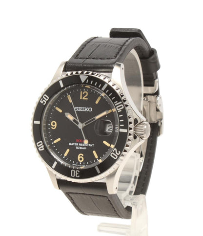 美品 SEIKO 腕時計 ソーラー ブラック V157-HAD0 メンズ セイコー