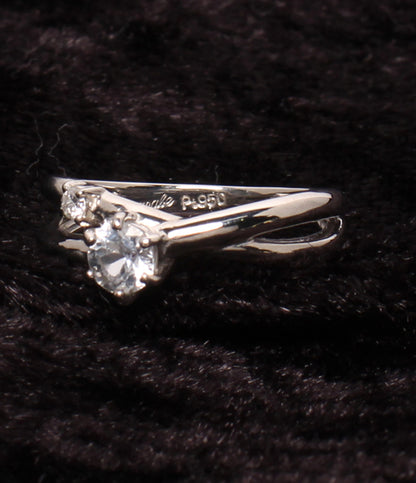 美品 Scarabe リング 指輪 Pt950 ホワイトサファイア ダイヤ 0.03ct レディース SIZE 9号 スカラベ