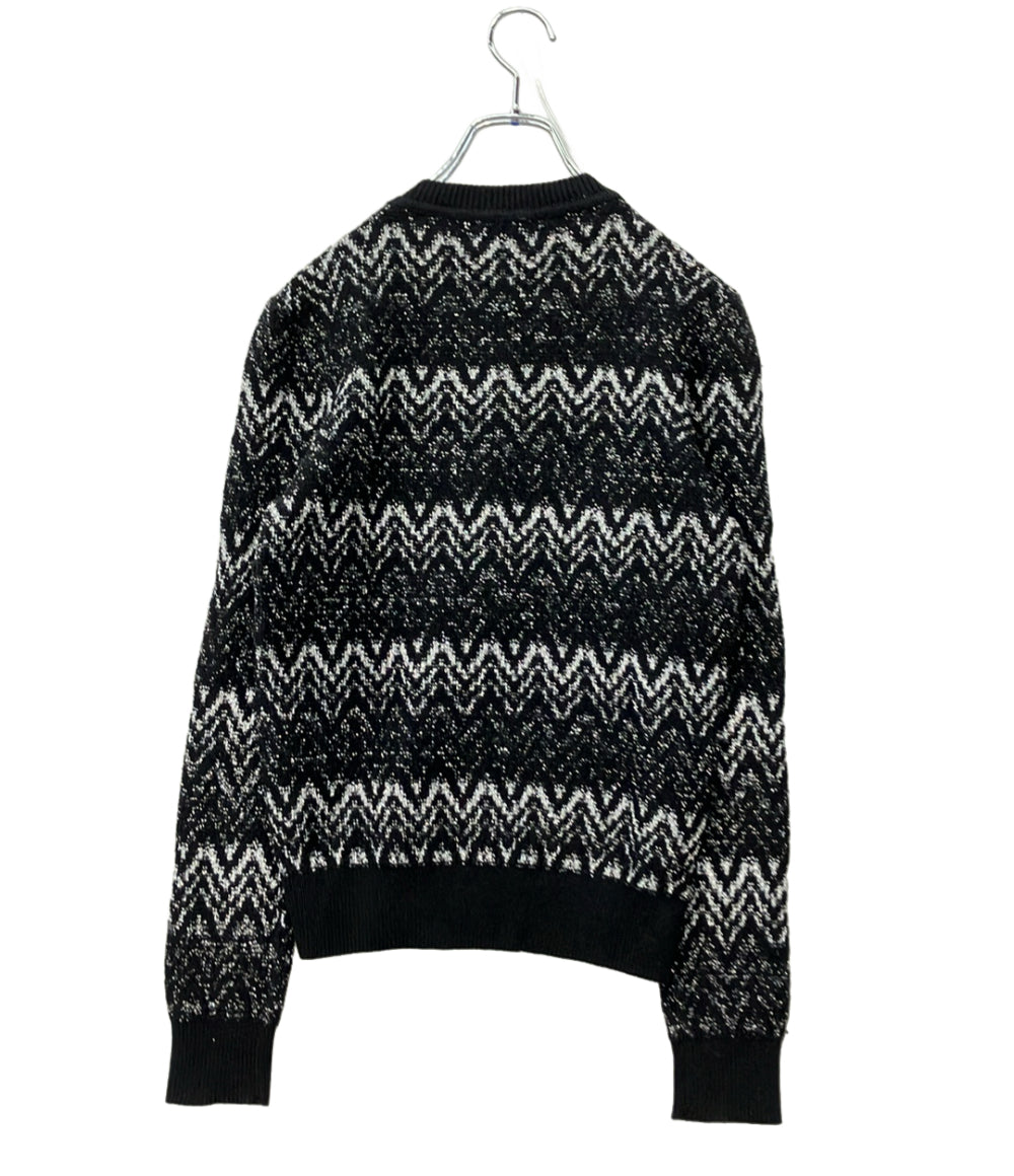 SAINT LAURENT 長袖ニット 光沢 ジグザグデザイン セーター 18AW 529734 メンズ SIZE S サンローラン