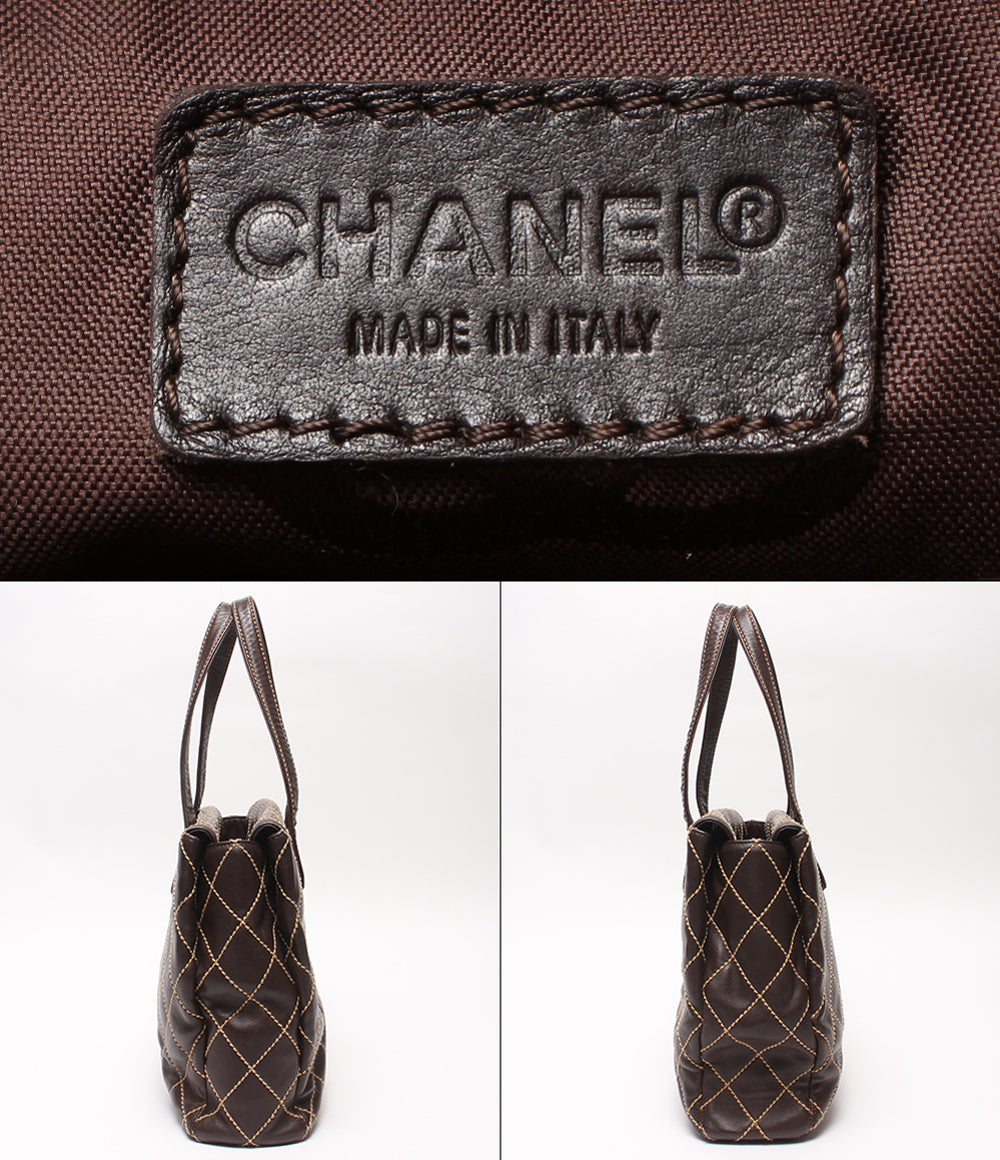 CHANEL トートバッグ ショルダーバッグ 肩掛け ゴールド金具 6番台 ワイルドステッチ レディース シャネル